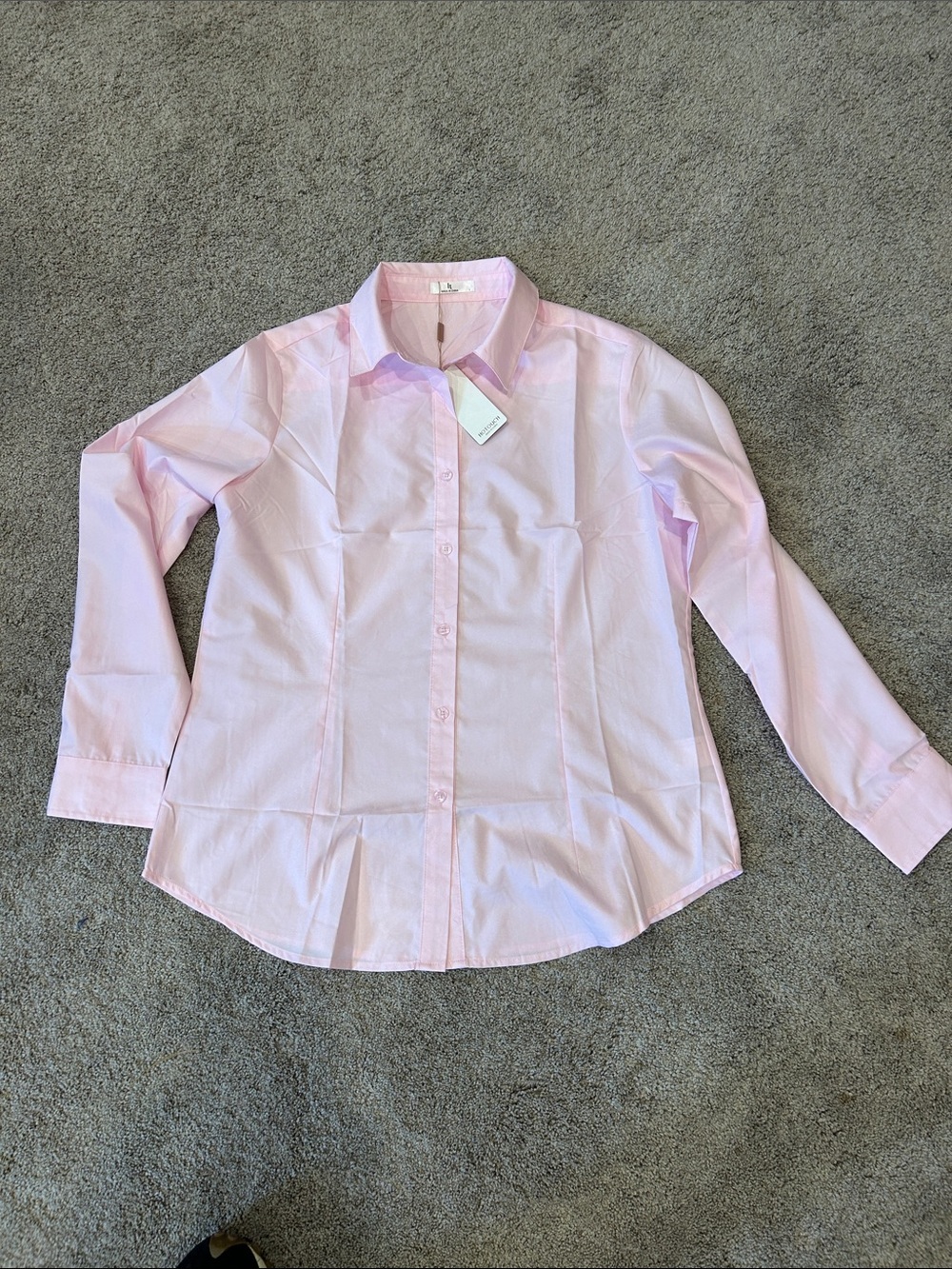NWT pink button down blouse, size large